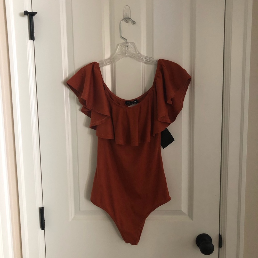 Paperoc Young Contemporary Rust Ruffle Bodysuit
